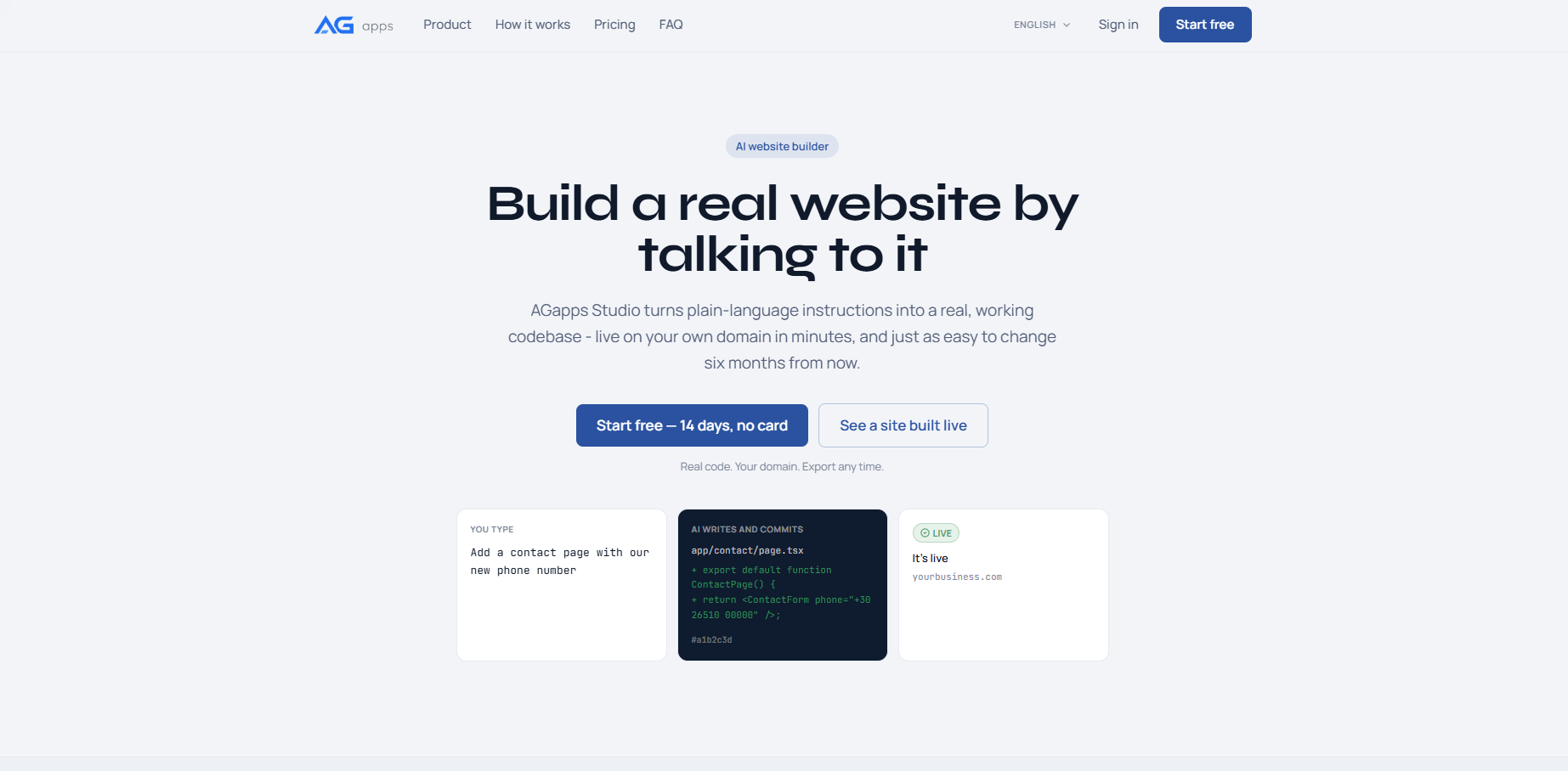 AGapps Studio — Landing Page